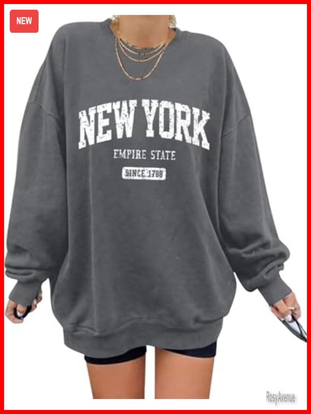 Oversized Graphic Sweatshirt Crewneck Pullover Long Sleeve Tops